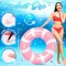 3 Pcs Jumbo Pink Swim Ring with Handles 47.24 Inches Inflatable Pool Float Tube Classic Striped Inflatable Swimming Pool Ring for Adults Summer Pool Lounger Rafts Beach Party Supplies